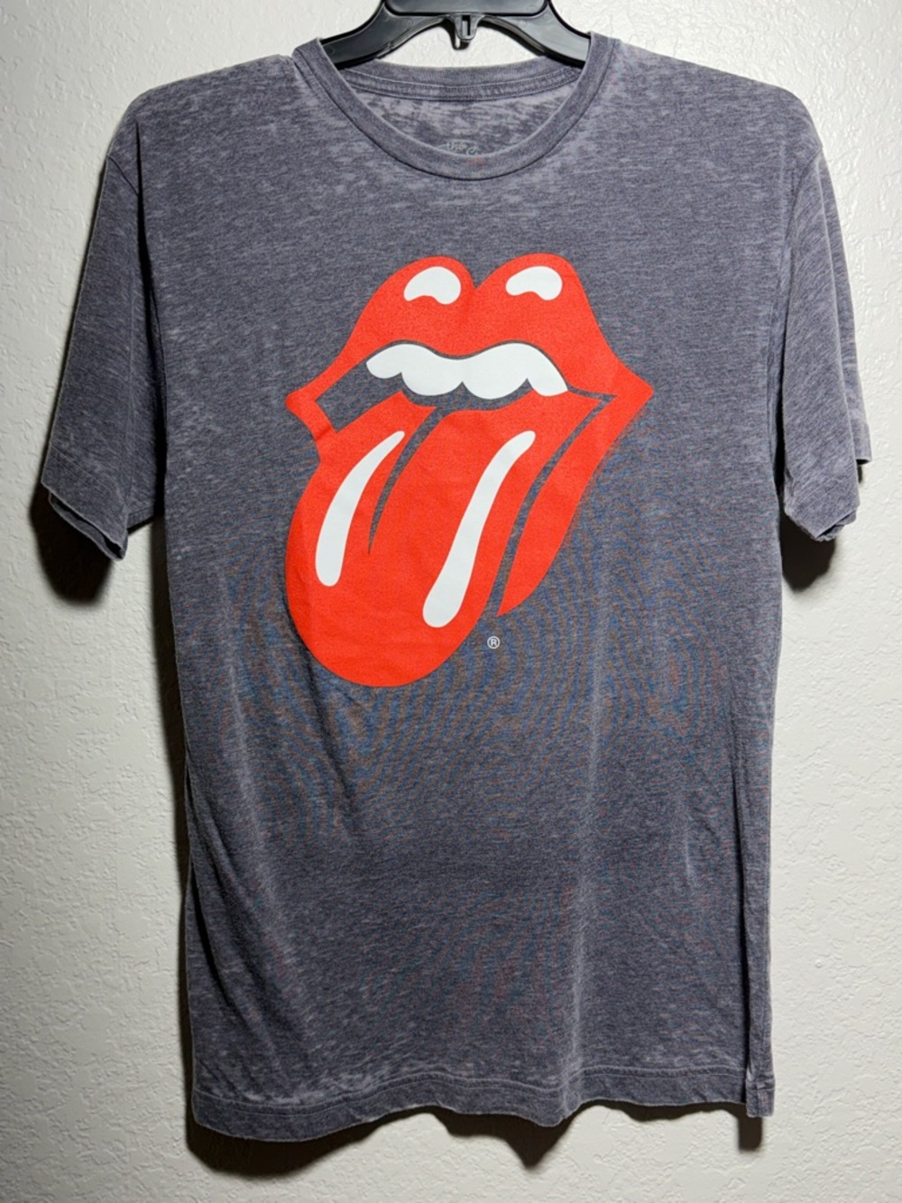 the Rolling Stones Short Sleeve Tee - Charcoal Gray with Red Logo